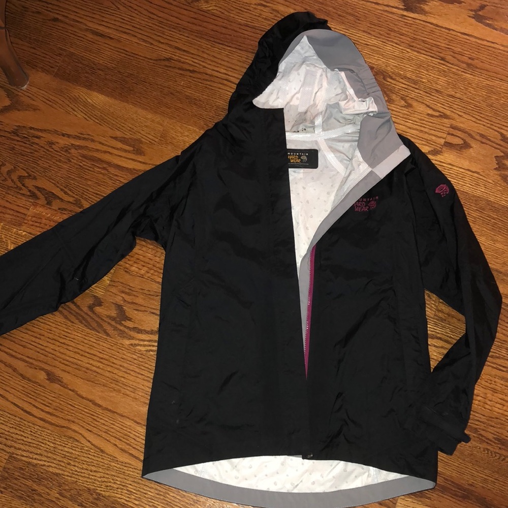 Mountain Hardwear Black and Pink Rain Jacket